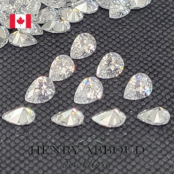 White Pear Shape Full Cut CZ Stones