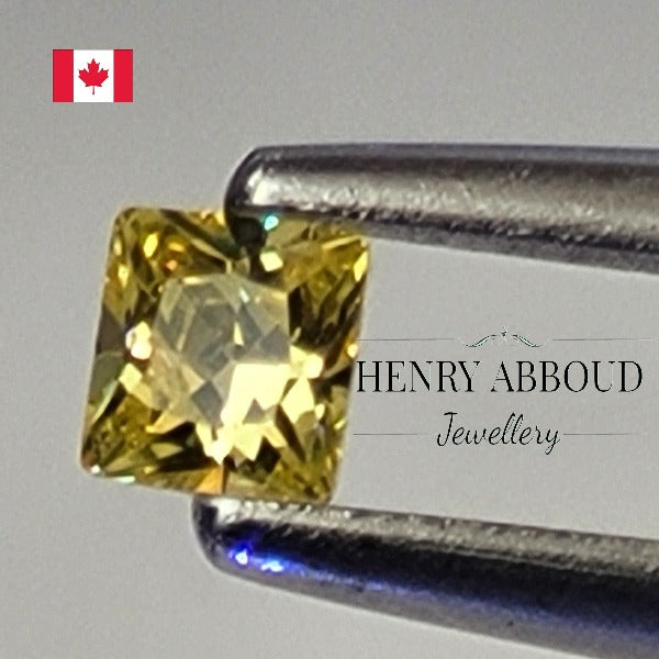 Yellow Faceted Princess Cut CZ Stones