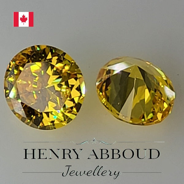 Yellow Oval Full Cut CZ Stones