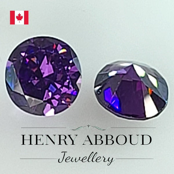 Purple Oval Faceted Full Cut CZ Stones