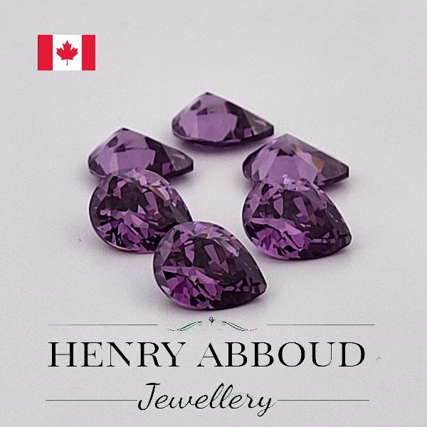 Purple Pear Shape Faceted Full Cut CZ Stones