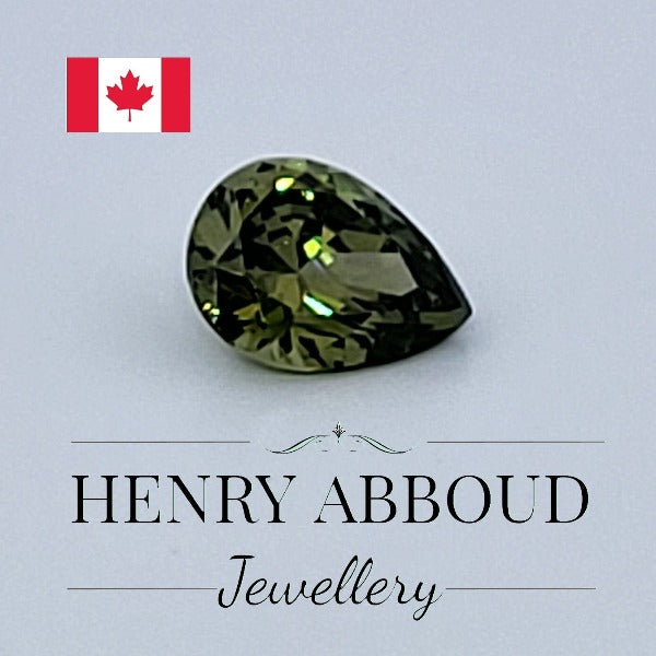 Olive Green Pear Shape Faceted Full Cut CZ Stones