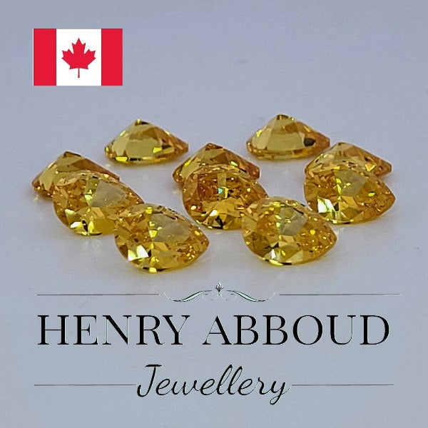 Yellow Pear Shape Faceted Full Cut CZ Stones