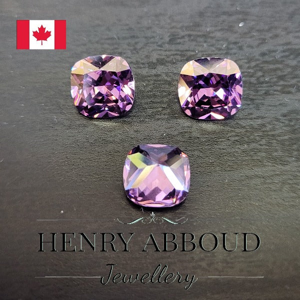 Purple Cushion Cut Faceted Brilliant Full Cut CZ Stones