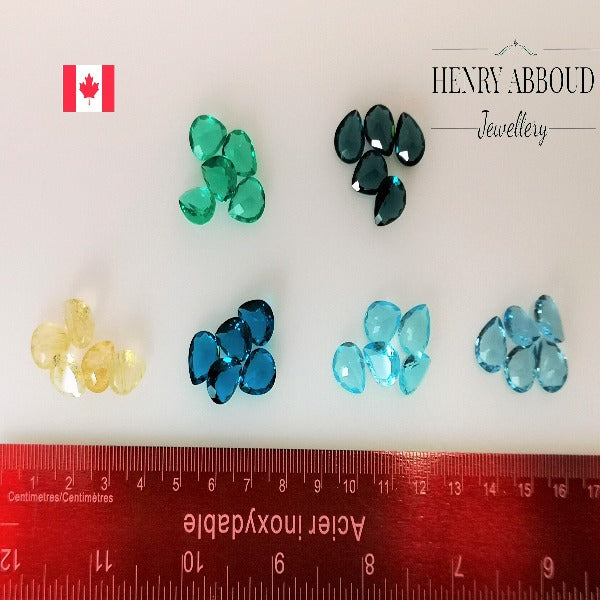 9x11 Pear Shape Glass Stones (Lot of 3)