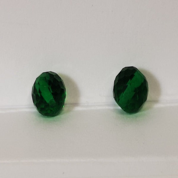 Lot of 5 High Quality Drilled Faceted 5.80mm Green Glass Balls For Jewelry Making