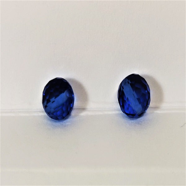 Lot of 5 High Quality Drilled Faceted 5.80mm Blue Glass Balls For Jewelry Making