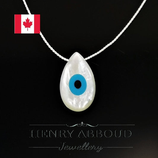 Drilled White Tear Drop Turkish Evil Eye Sea Shells