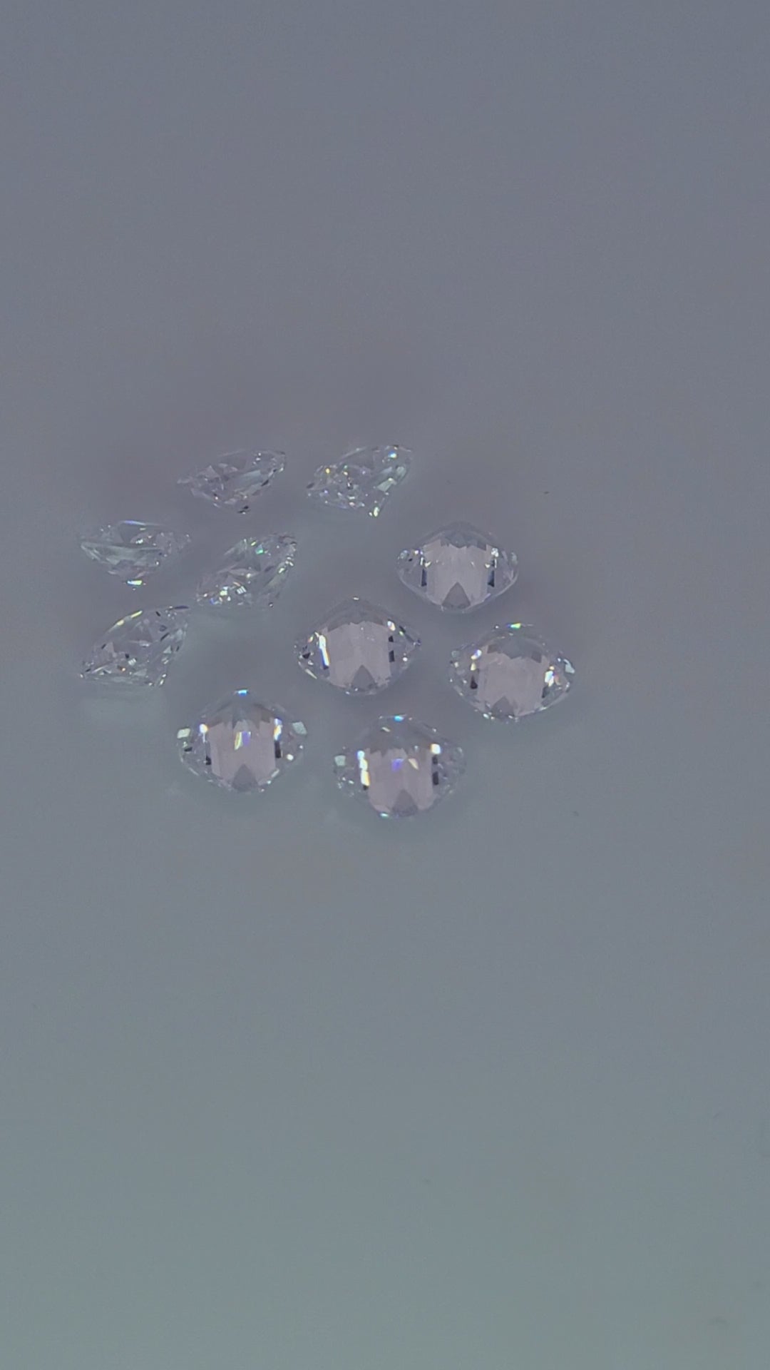 White Cushion Cut Faceted Brilliant Full Cut CZ Stones