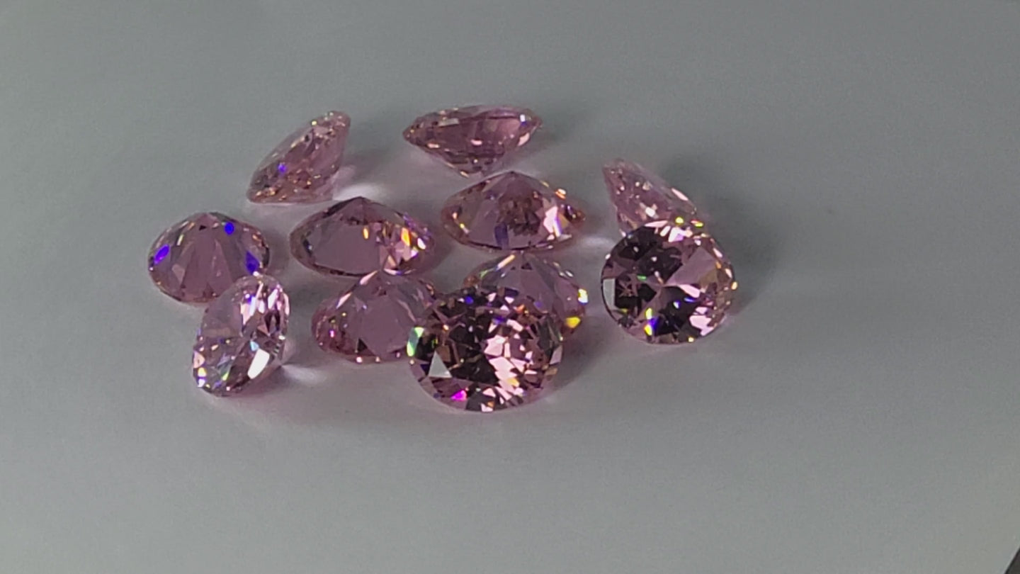 Pink Oval Faceted Full Cut CZ Stones