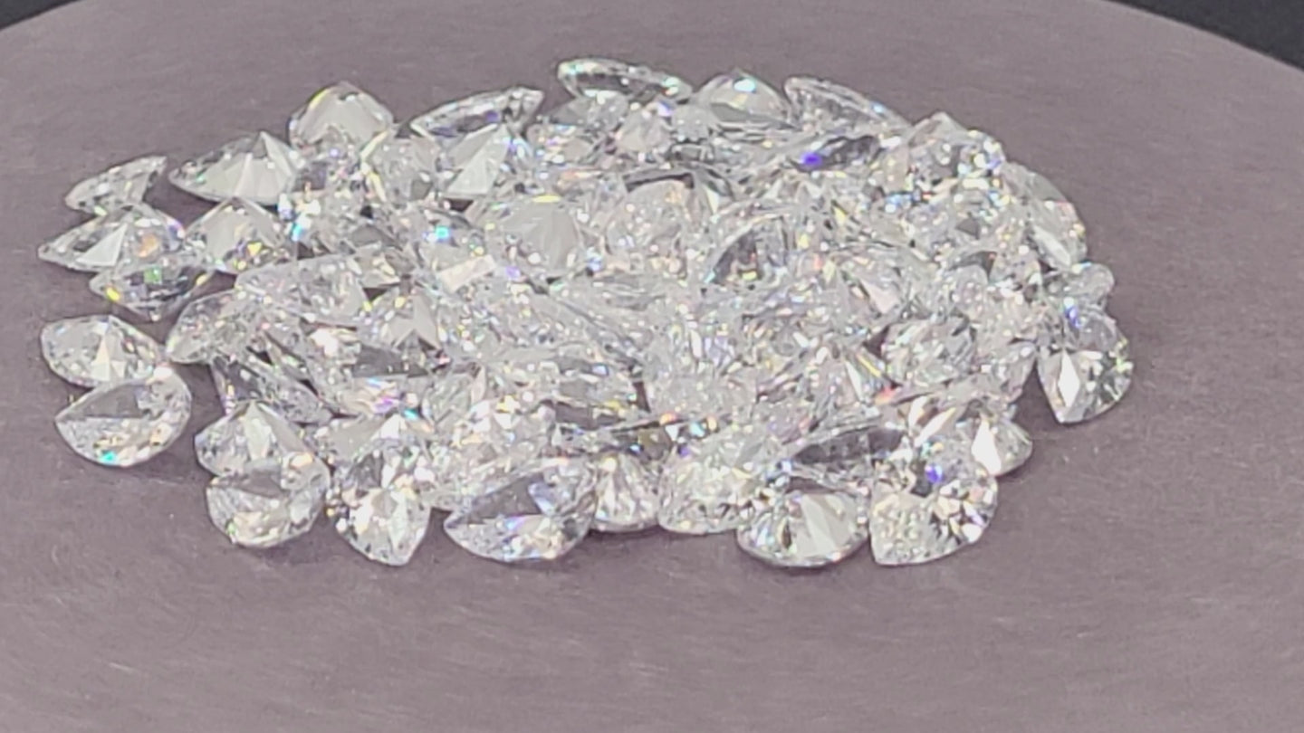 White Pear Shape Full Cut CZ Stones