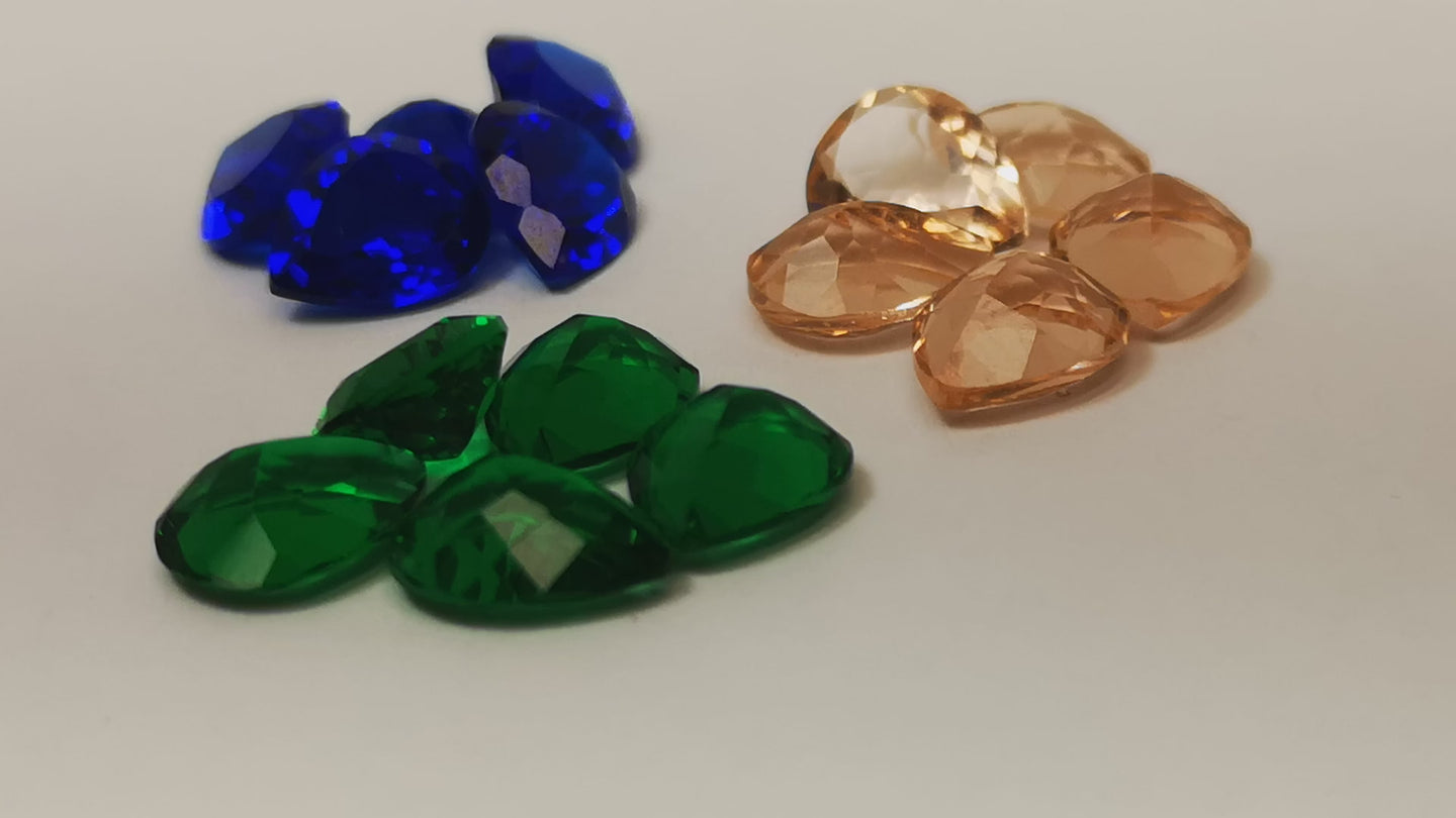 8x10 Pear Shape Glass Stones (Lot of 4)