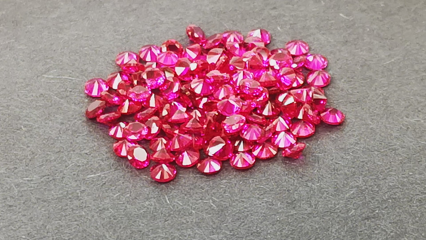 Ruby #7 Round Faceted Brilliant Full Cut Nano Stones